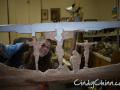 Cindy Chinn carving church pew