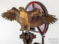 Falcon sculpture wood and metal