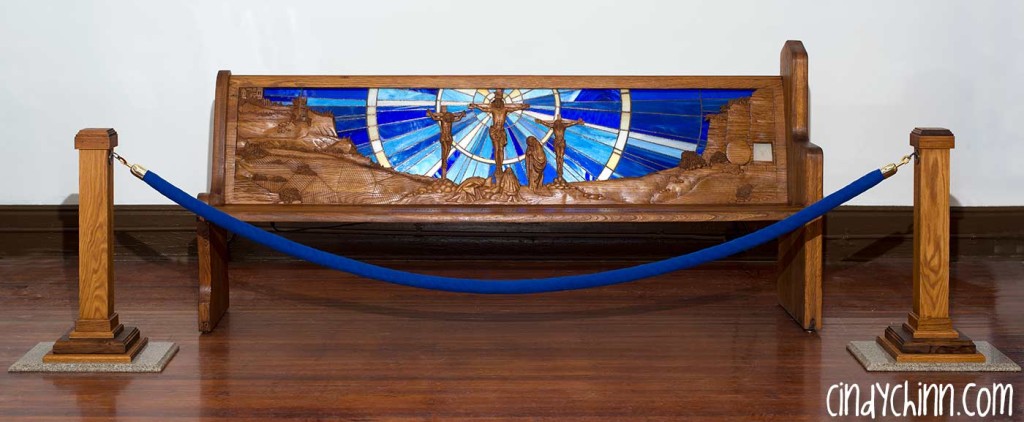 Hand Carved Church Pew - Complete