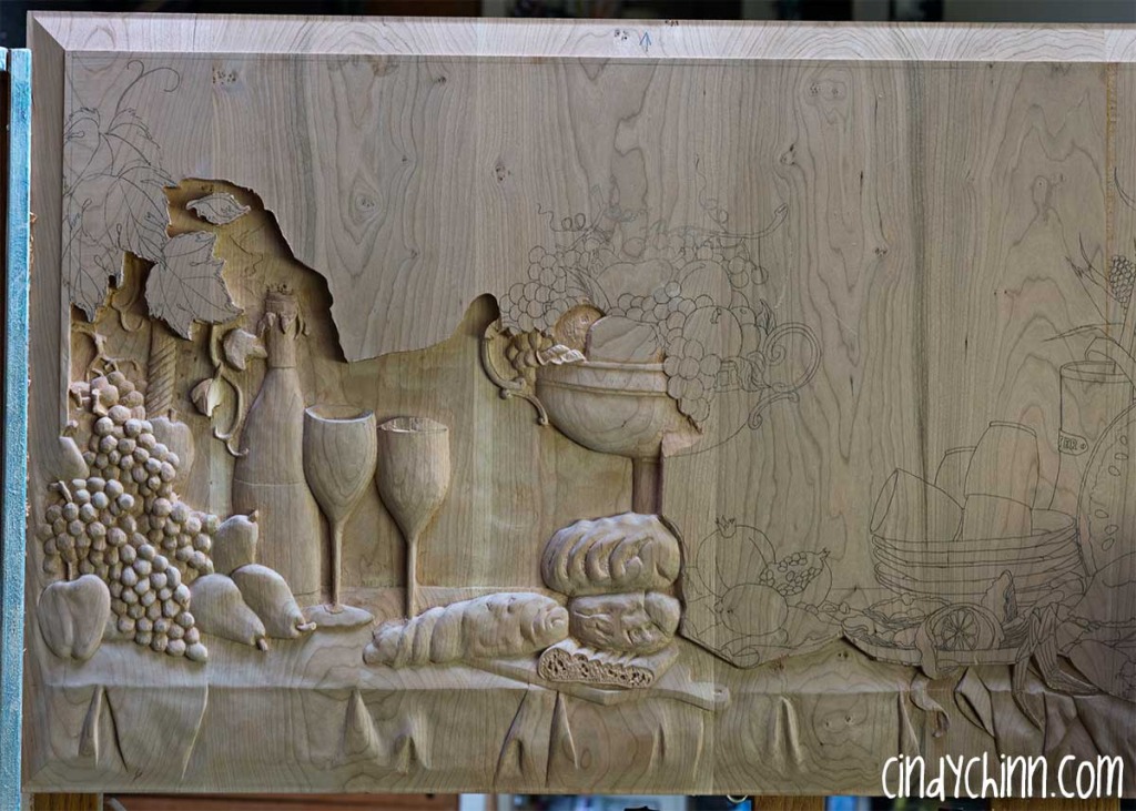 hand carved buffet cherry carving 12