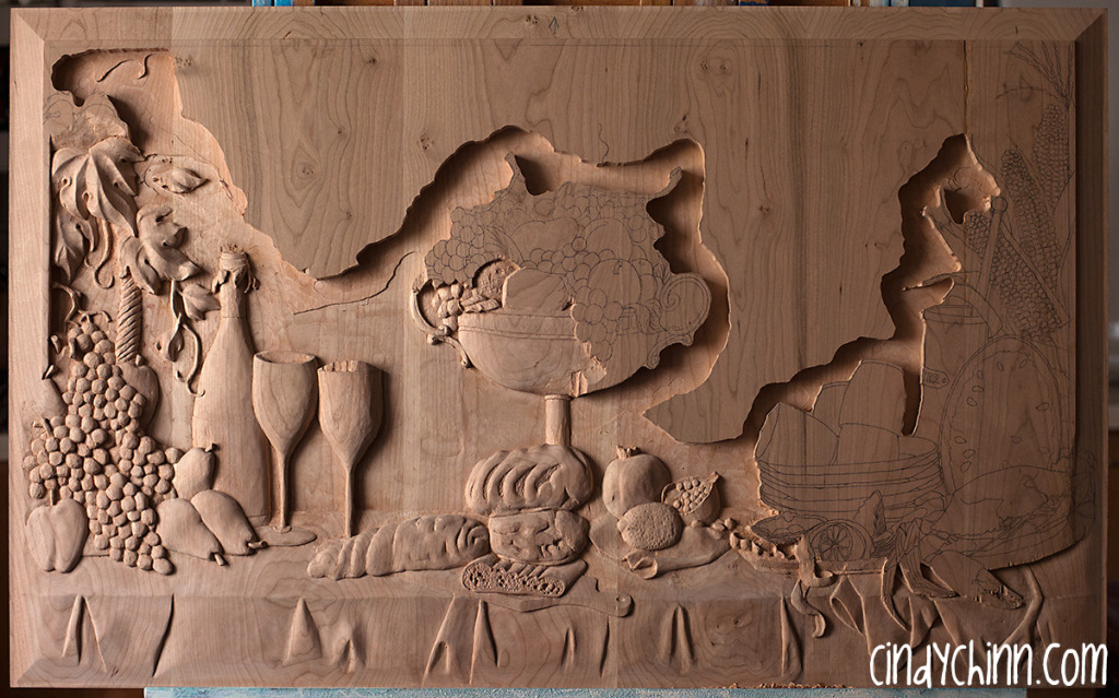 hand carved buffet cherry carving 14