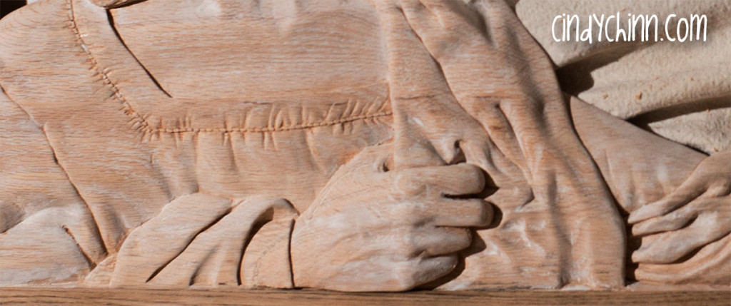 hand carved jesus church pew 04