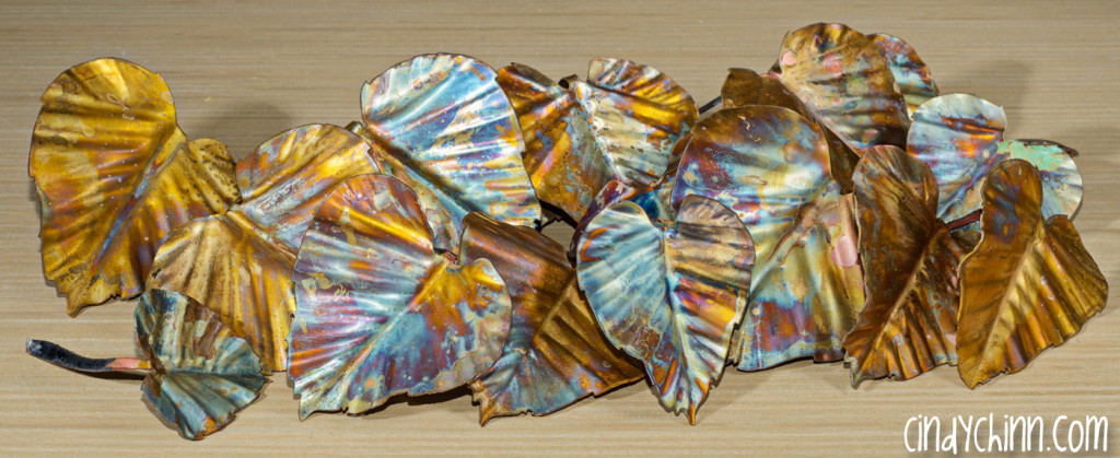 colored brass leaves 