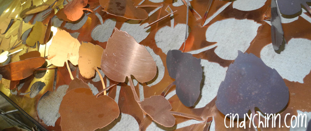 Heat treating copper leaves - Cindy Chinn