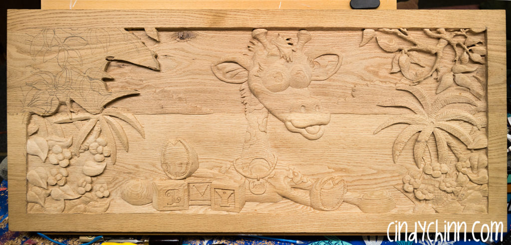 wood toy box josie carving 06