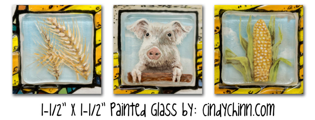 Glass Art - small inset panels for a larger project,