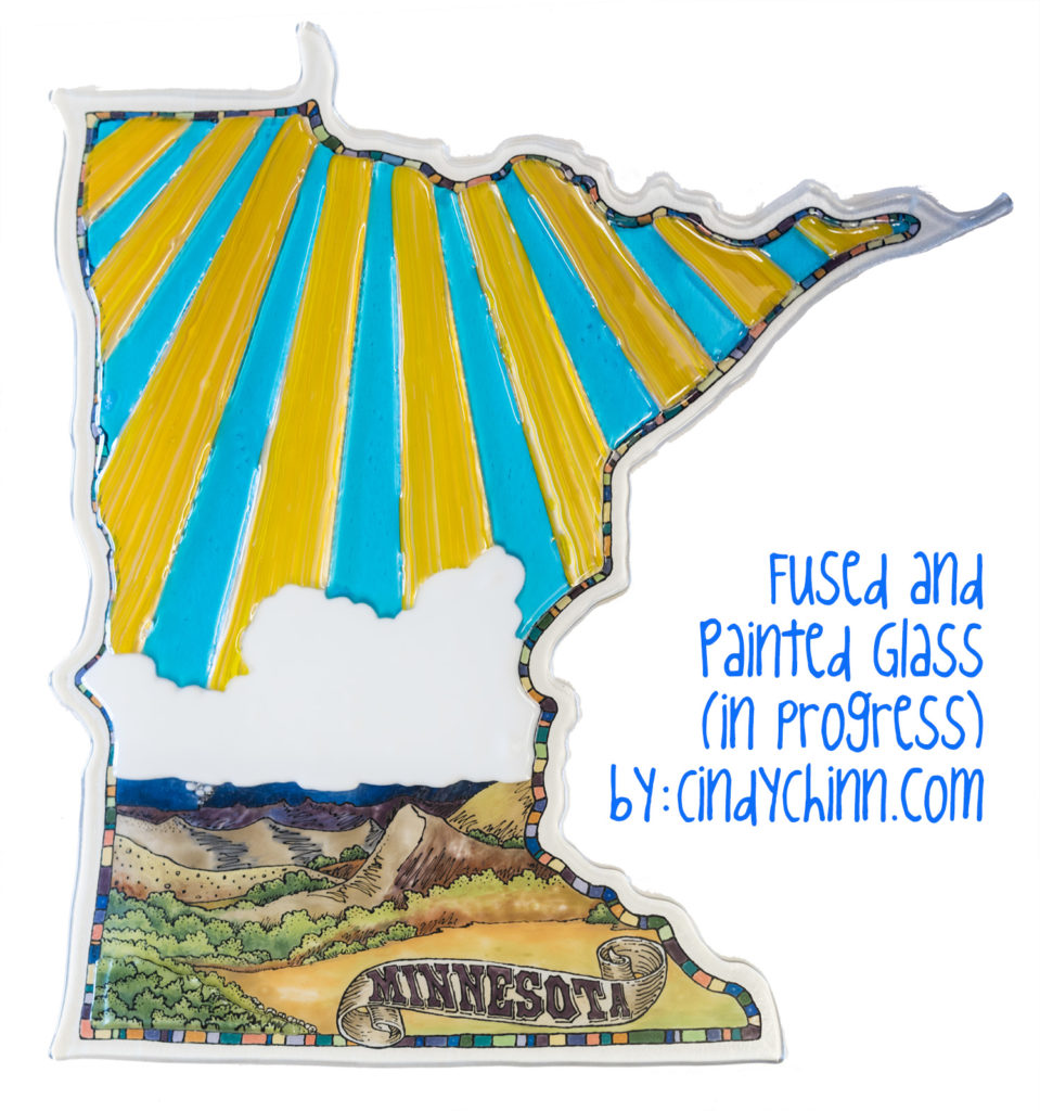 Art Glass - Painting and fused glass project - Minnesota