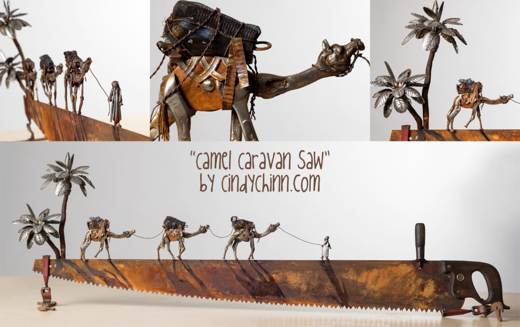 Camel saw metal art work by Cindy Chinn