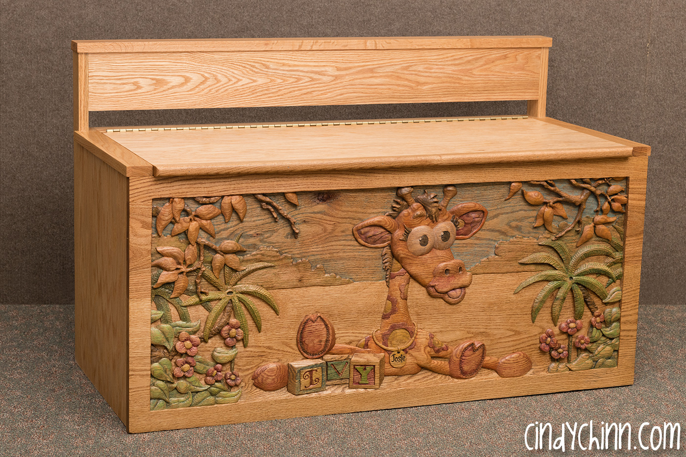 Hand Carved Wooden Toy Box Project