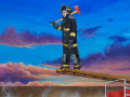 journey of the fireman by painting by Cindy Chinn