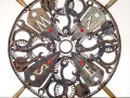 A compass wall piece made from old tools