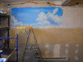Beach theme Mural for kids rooms - Girl's Room, progress