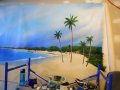 Beach theme Mural for kids rooms - Boy's Room, progress