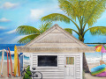 Beach theme Mural for kids rooms - Boy's Room, progress