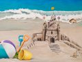 Beach theme Mural for kids rooms - Girl's Room, progress