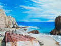 Cupecoy Bay Painting by Cindy Chinn