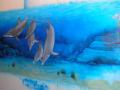Dolphin mural in progress