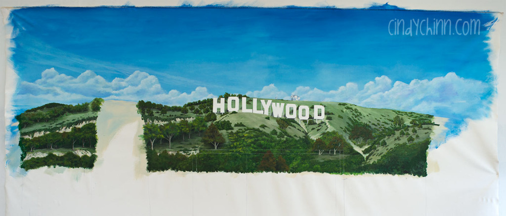 Hollywood sign mural