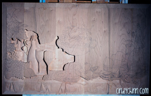 hand carved buffet cherry carving 07