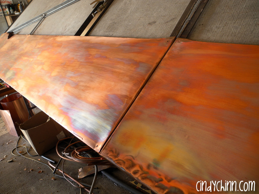 heat treated background copper wall project