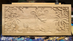 wooden toy box josie carving 07