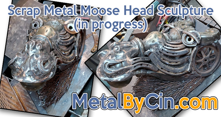 Scrap Metal sculpture - Moose in progress