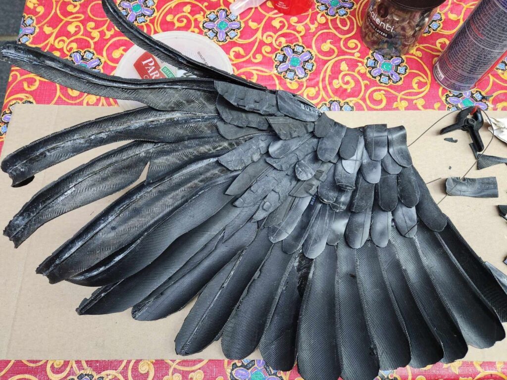 Re-tired Raven made from bike tires