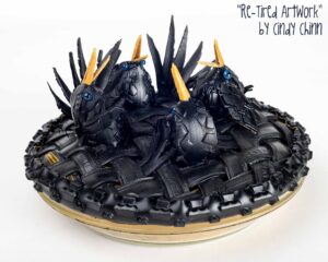 Re-Tired Artwork - Blackbirds in a Pie by Cindy Chinn