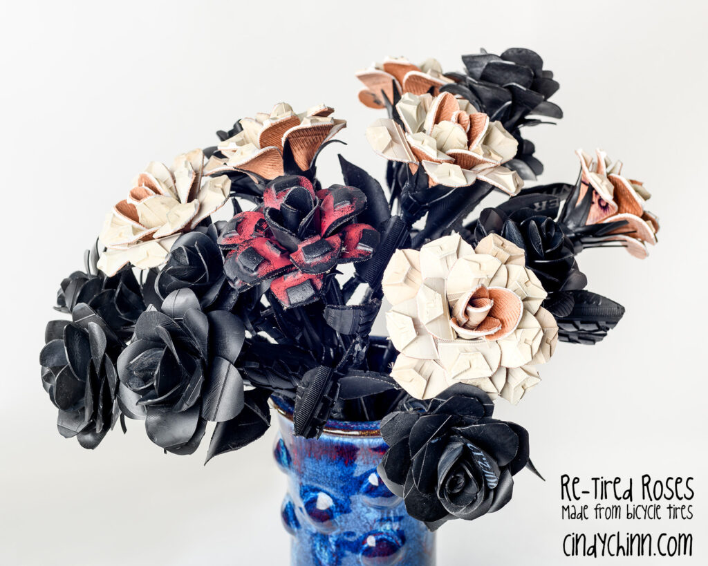 Re-Tired Roses from bicycle tires