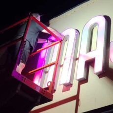 LED Lights on Theatre Marquee