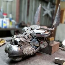 Suri Alpaca Scrap Metal Sculpture / Work in Progress