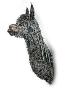 suri Alpaca Bust Sculpture scrap metal wire Cindy Chinn 08