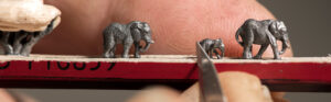 Elephant micro carving pencil progress by cindy chinn