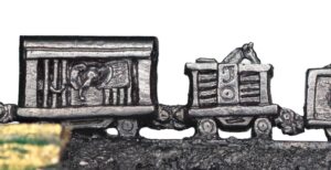 big top train pencil carving by Cindy Chinn 08